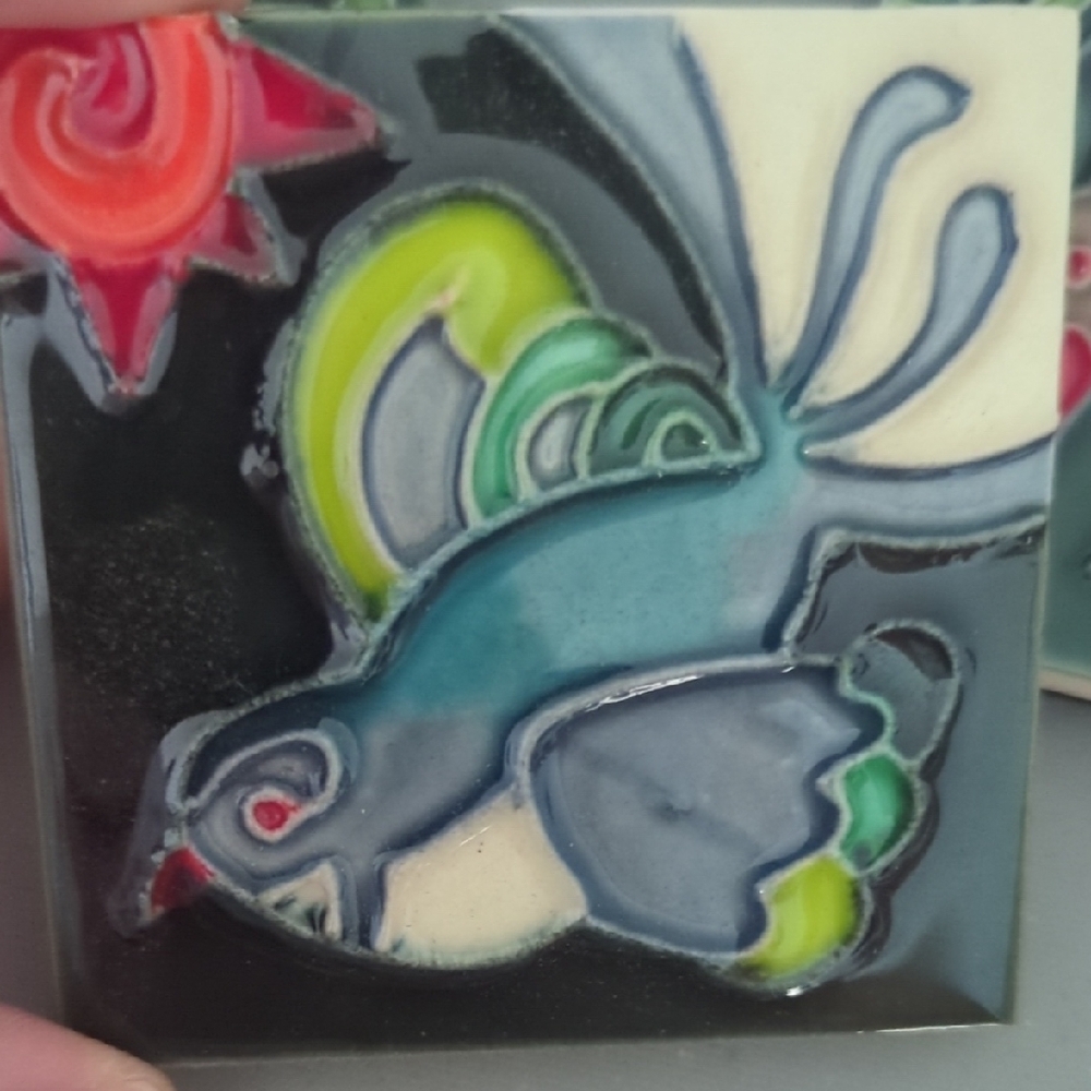 Colorful Ceramic Bird Tiles - Picture 4 of 8